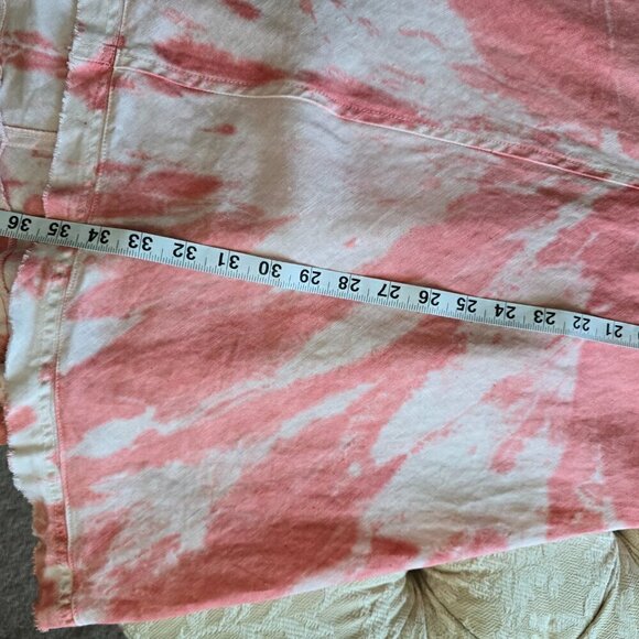 Haris Cotton Brand Dress Tie-Dye Linen Shift Sz. S Red/Pink/White Blend - Picture 10 of 13